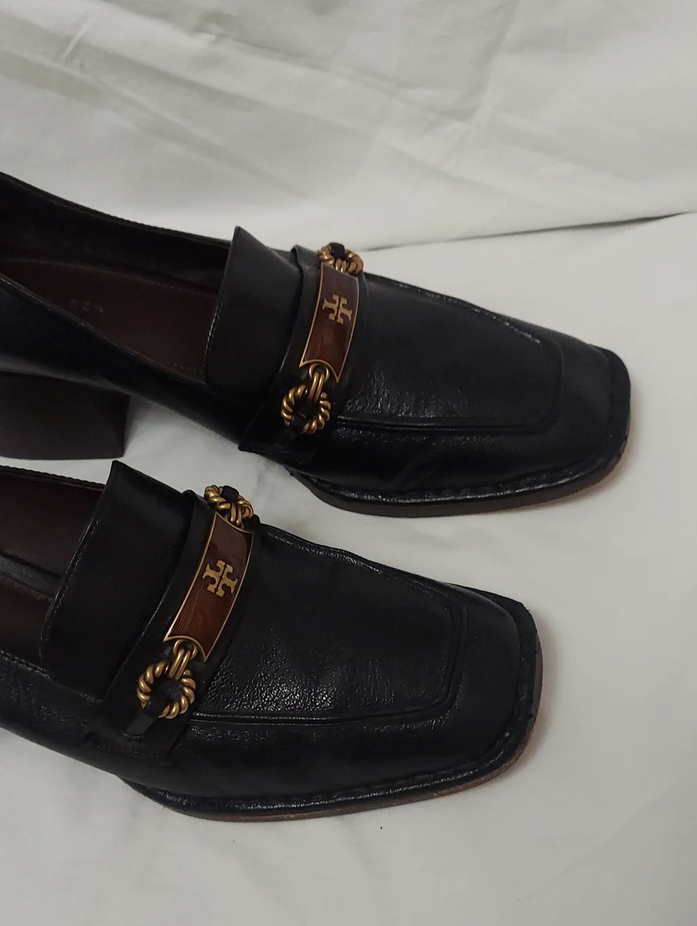Tory Burch Perrine Black Leather Bit Loafers Womens 10 MSRP $399